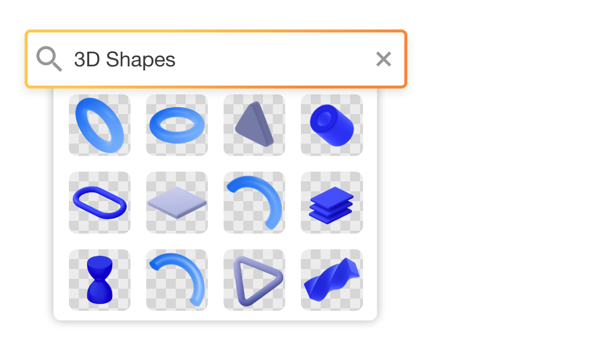 3D shapes panel in Visla for adding modern visual elements to video scenes